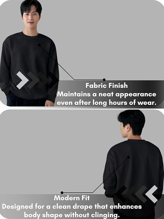 GRECIILOOKS Men's Polycotton Regular Fit Solid Plain Casual T Shirt Stylish Latest | Oversized Fit Full Sleeve T Shirt (Available in Plus Size) - Image 5