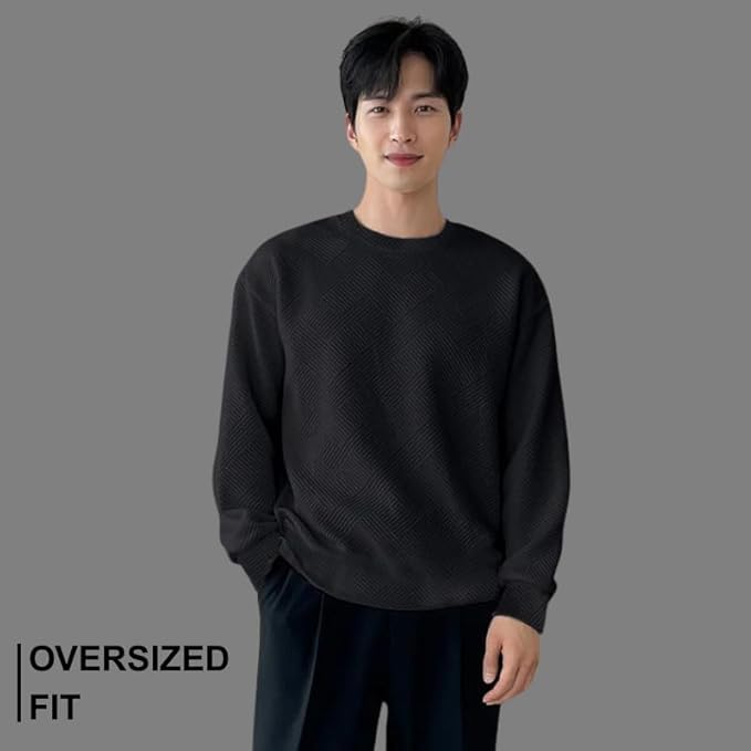 GRECIILOOKS Men's Polycotton Regular Fit Solid Plain Casual T Shirt Stylish Latest | Oversized Fit Full Sleeve T Shirt (Available in Plus Size) - Image 2