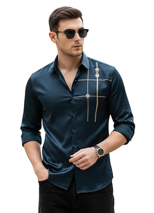 ndoPrimo Men’s Premium Satin Shirt for Party, Formal and Casual Wear – Stylish Designer Full Sleeve Shirt for Men - Image 6
