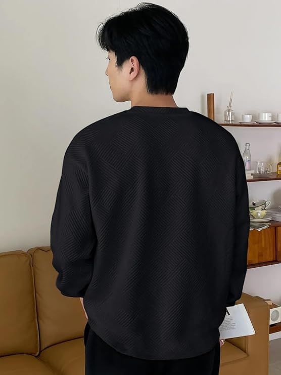 GRECIILOOKS Men's Polycotton Regular Fit Solid Plain Casual T Shirt Stylish Latest | Oversized Fit Full Sleeve T Shirt (Available in Plus Size) - Image 3