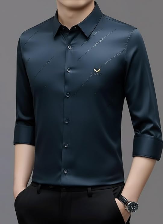 IndoPrimo Men’s Premium Satin Shirt for Party, Formal & Casual Wear – Stylish Designer Full Sleeve Shirt for Men - Image 5