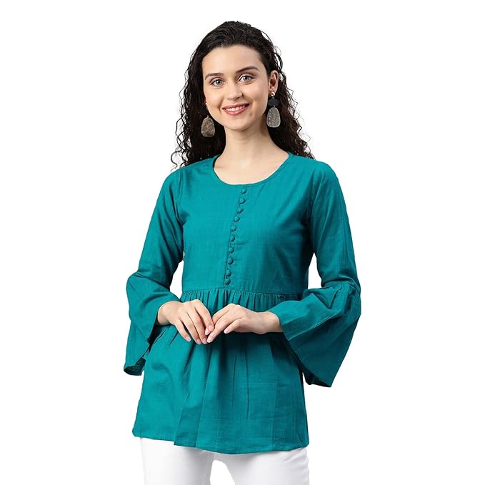 Yash Gallery Women's Cotton Regular Fit Top