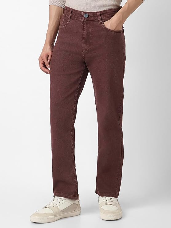 Urbano Fashion Men Mid Rise Straight Fit Washed Jeans Stretchable - Image 5