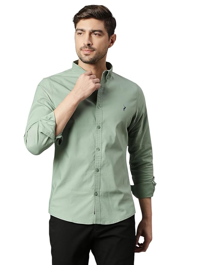 Thomas Scott Mens | Full Sleeve | Solid | Slim Fit | 100% Cotton | Button Down Collar | Shirts