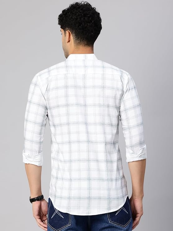 Majestic Man Men’s Pure Cotton Mandarin Collar Slim Fit Casual Shirt - Image 4