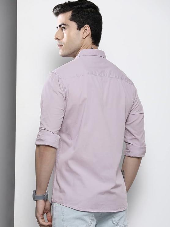 The Indian Garage Co Men Slim Fit Solid Full Sleeves Cutaway Collar Casual Shirt - Image 6