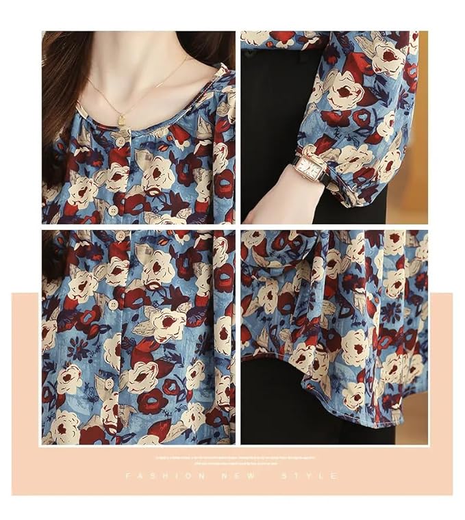 TOPLOT Women's Shirt Top | Elegant Floral and Artistic Prints for a Stylish Look | Long Puffed Sleeves for a Trendy Touch | Stylish Available in Pack of 2 (5233) - Image 2