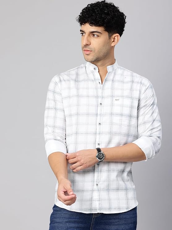 Majestic Man Men’s Pure Cotton Mandarin Collar Slim Fit Casual Shirt - Image 6