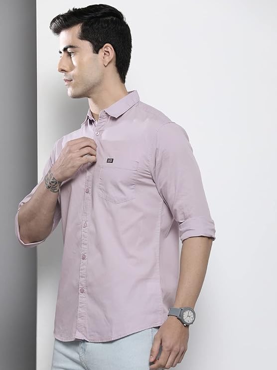 The Indian Garage Co Men Slim Fit Solid Full Sleeves Cutaway Collar Casual Shirt - Image 4