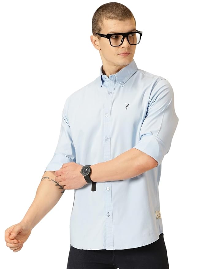Thomas Scott Mens | Full Sleeve | Solid | Slim Fit | 100% Cotton | Button Down Collar | Shirts