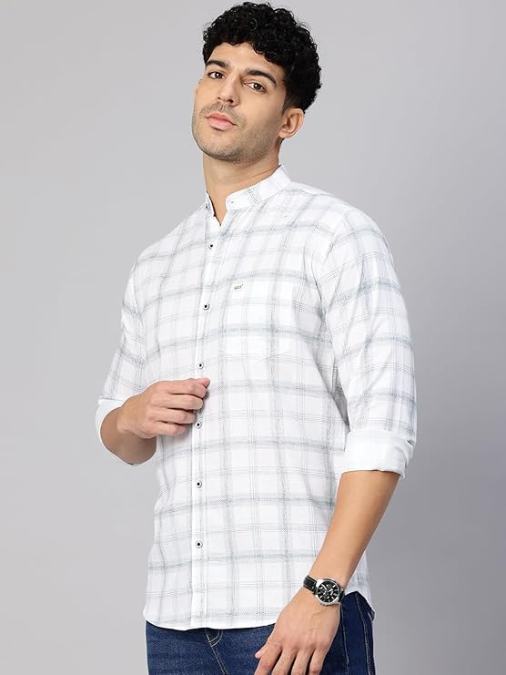 Majestic Man Men’s Pure Cotton Mandarin Collar Slim Fit Casual Shirt - Image 5