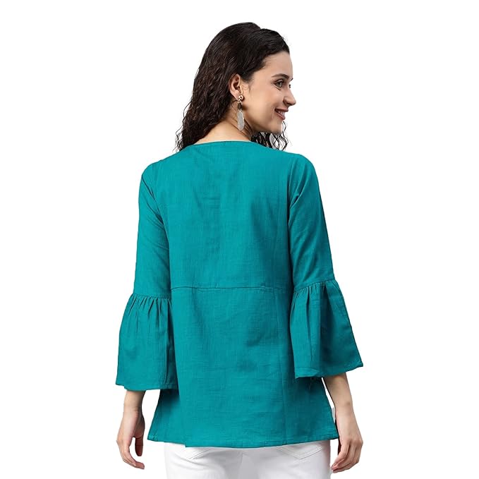 Yash Gallery Women's Cotton Regular Fit Top - Image 3