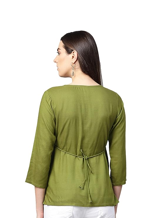 Yash Gallery Women's Rayon Regular Fit Top - Image 3