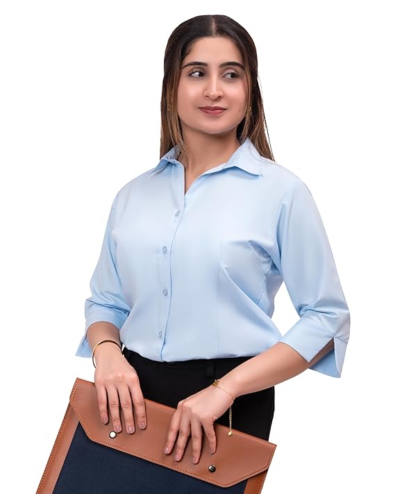 ESTA Women 3/4 Sleeve Stylish Western Official Formal Shirts Regular fit Shirts for Women - Image 3