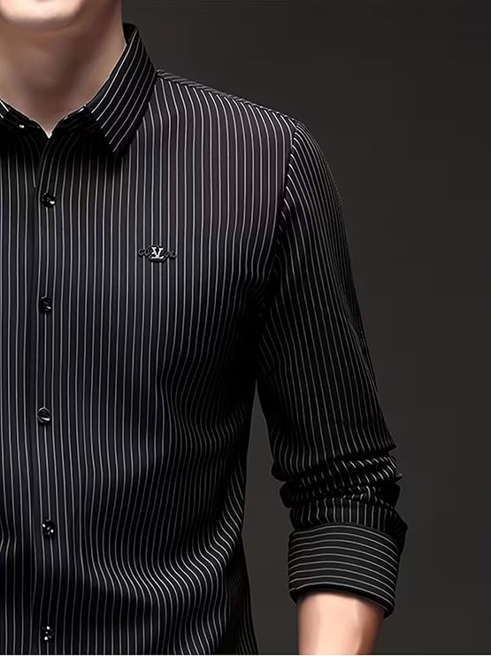 Lymio Men Shirt || Striped Shirt for Man || Full Sleeve|| Premimum Casual Style (Royal) - Image 5
