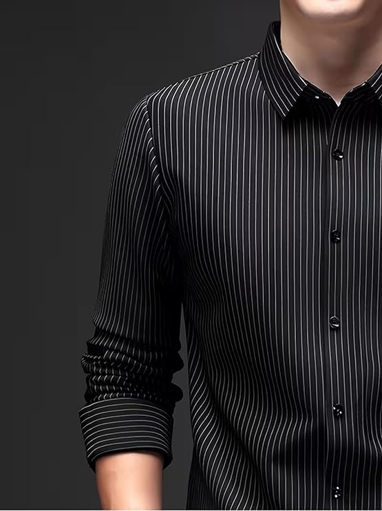Lymio Men Shirt || Striped Shirt for Man || Full Sleeve|| Premimum Casual Style (Royal) - Image 2