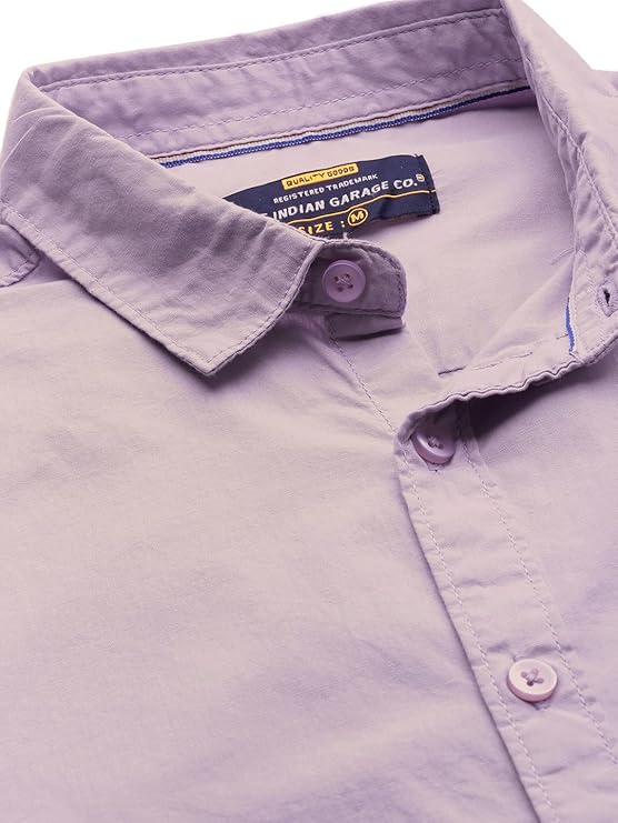 The Indian Garage Co Men Slim Fit Solid Full Sleeves Cutaway Collar Casual Shirt - Image 2