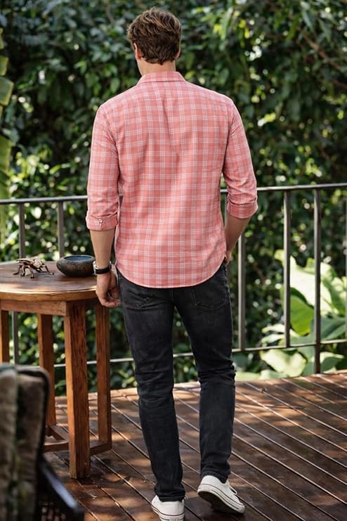 Louis Philippe Men's Slim Fit Premium Cotton Easy Care, Soft Handfeel Full Sleeve Checks Casual Shirt - Image 5