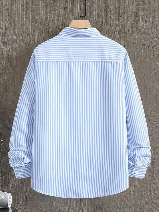 Brand: Afflatus Afflatus Men's Striped Casual Regular Fit Shirt Cotton Blend Stripe Full Sleeve Stylish Shirt for Men - Image 6