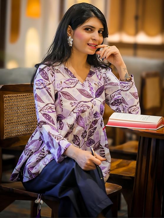 Youthnic Women's Poly Rayon Printed Alia Cut Peplum Top | Top for Office | Women's Tunics | Short Kurti Women| Regular Fit - Image 7