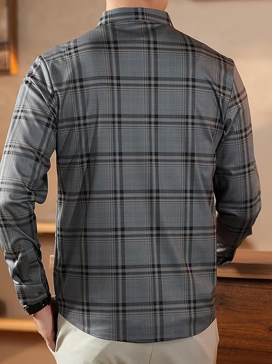 Lymio Men Shirt | Checkered Button Down Shirt for Men | Slim Fit Casual & Semi-Formal Shirts for Man | Textured Long Sleeve | Office & Weekend Ready (Packs Also Available) (Big-Checks) - Image 3