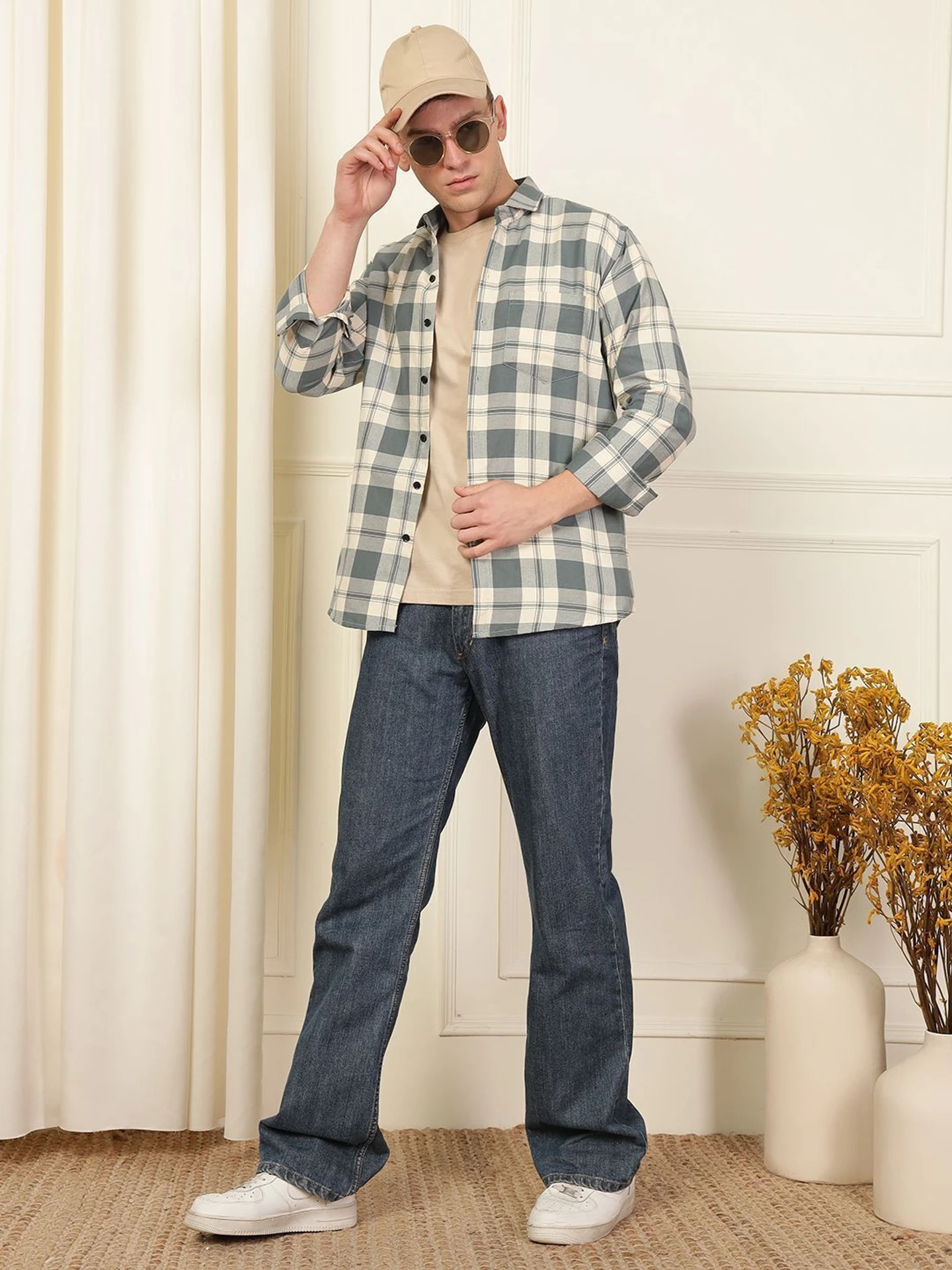 WOXEN Men Regular Fit Checkered Spread Collar Casual Shirt - Image 4