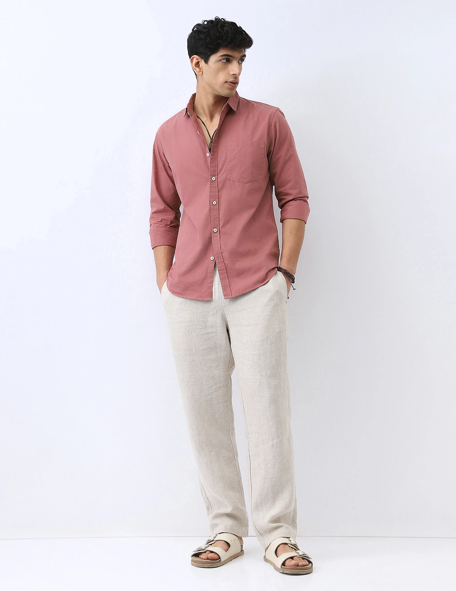 Urbano Fashion Men Regular Fit Solid Spread Collar Casual Shirt - Image 3