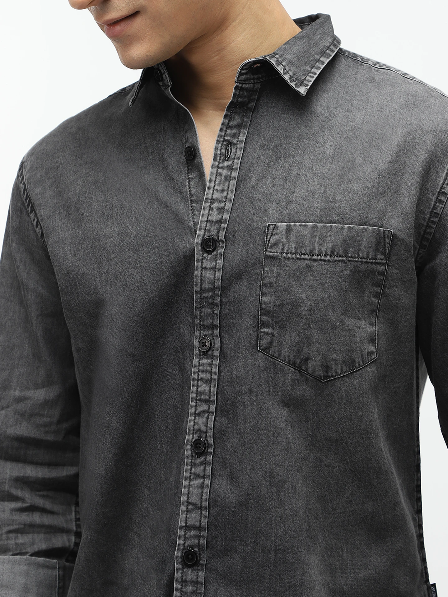 Urbano Fashion Men Regular Fit Washed Spread Collar Casual Shirt - Image 2