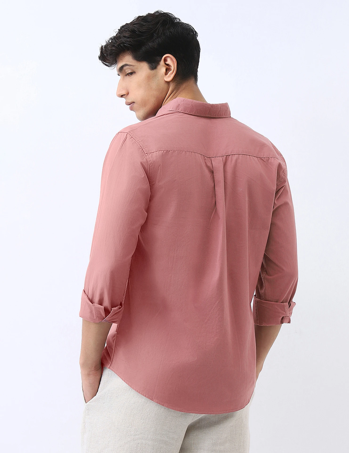 Urbano Fashion Men Regular Fit Solid Spread Collar Casual Shirt - Image 4